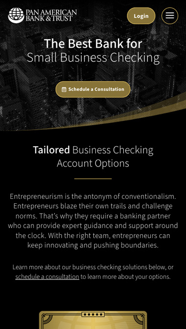 Pan American Bank & Trust Mobile Website