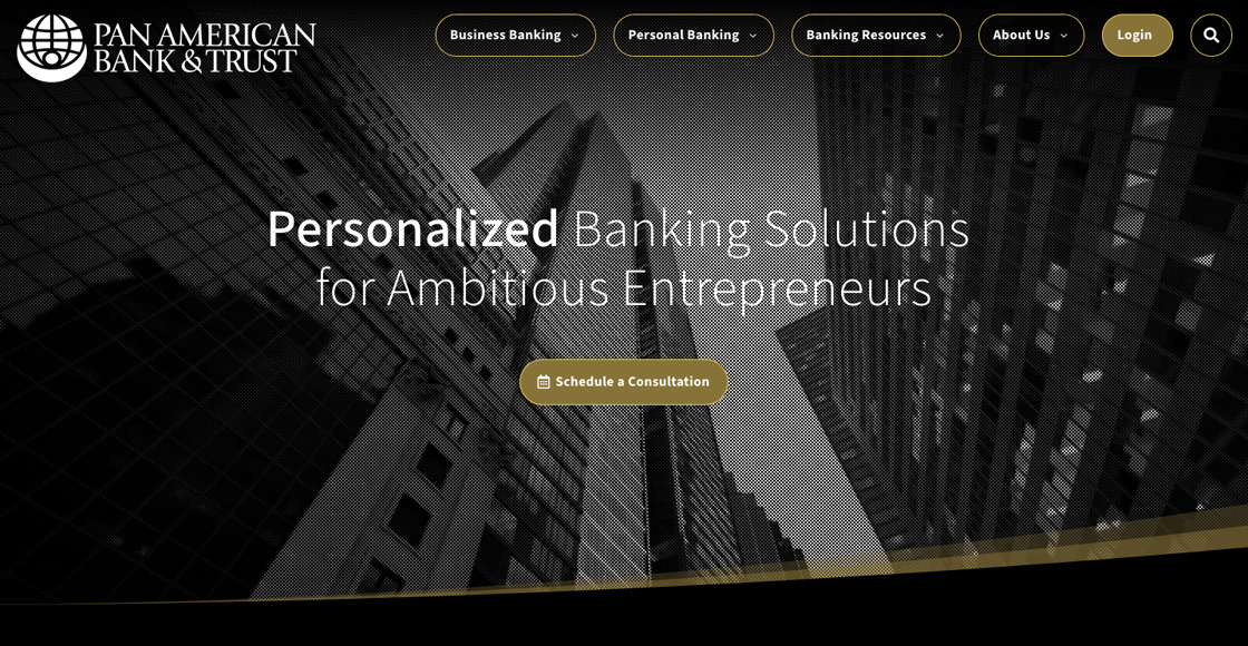 Pan American Bank & Trust Desktop Website